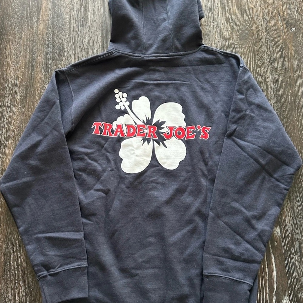Trader Joe's Navy Hoodie Full Zip Size Medium